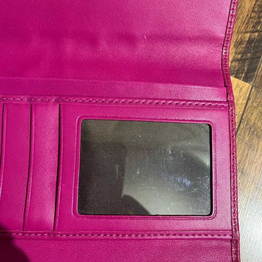 Coach Women's Fuchsia Leather Wallet - Picture 5 of 5